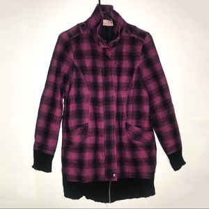 DKNY Jeans Wool Plaid Jacket